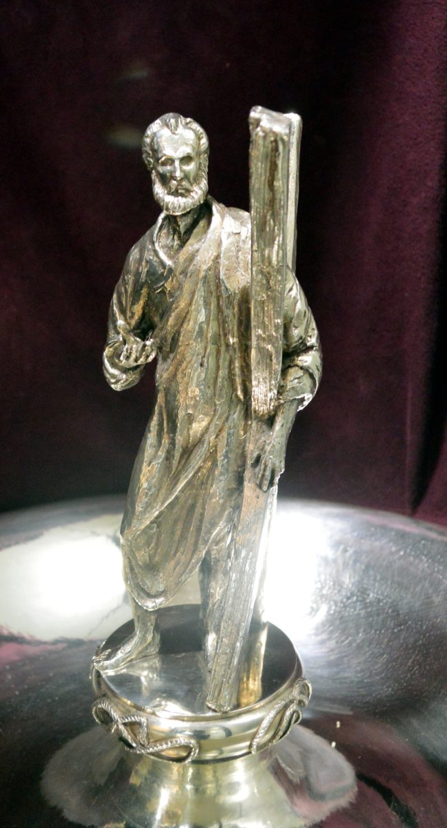 Rosewater dish depicting St Andrew (1957)